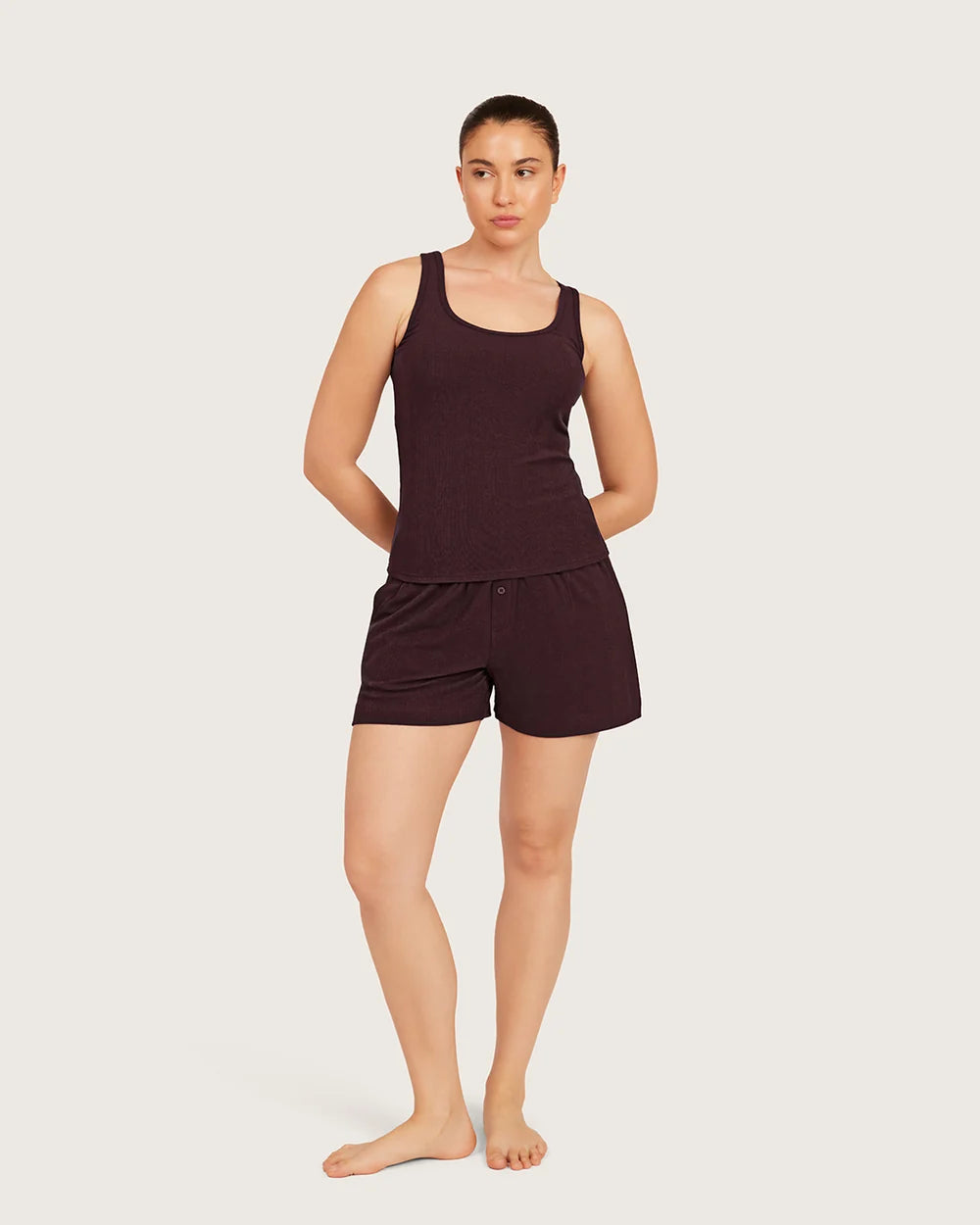 AiraRib Lounge Tank Top in Mulberry