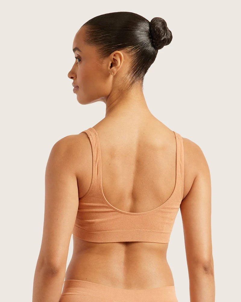 Bamboo Shaper Crop Bra in Dune