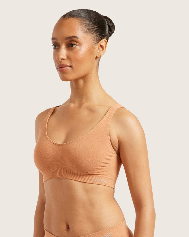 Bamboo Shaper Crop Bra in Dune