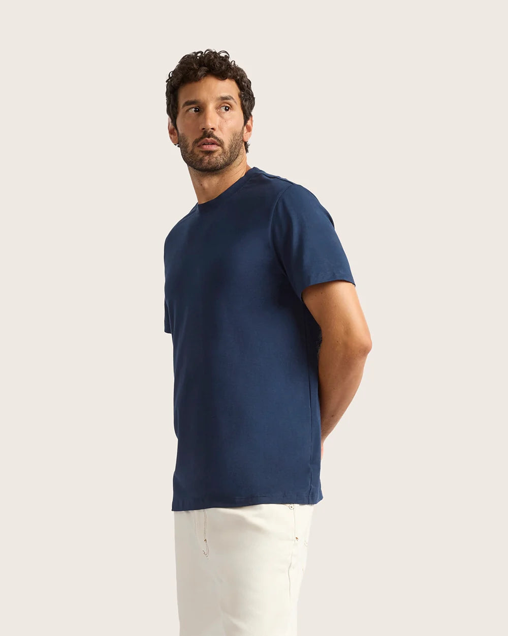 Classic Bamboo Crew Neck T-Shirt in Navy