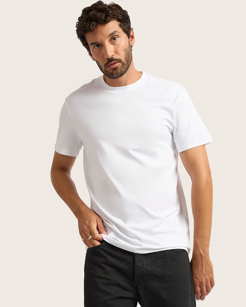 Classic Bamboo Crew Neck T-Shirt in White