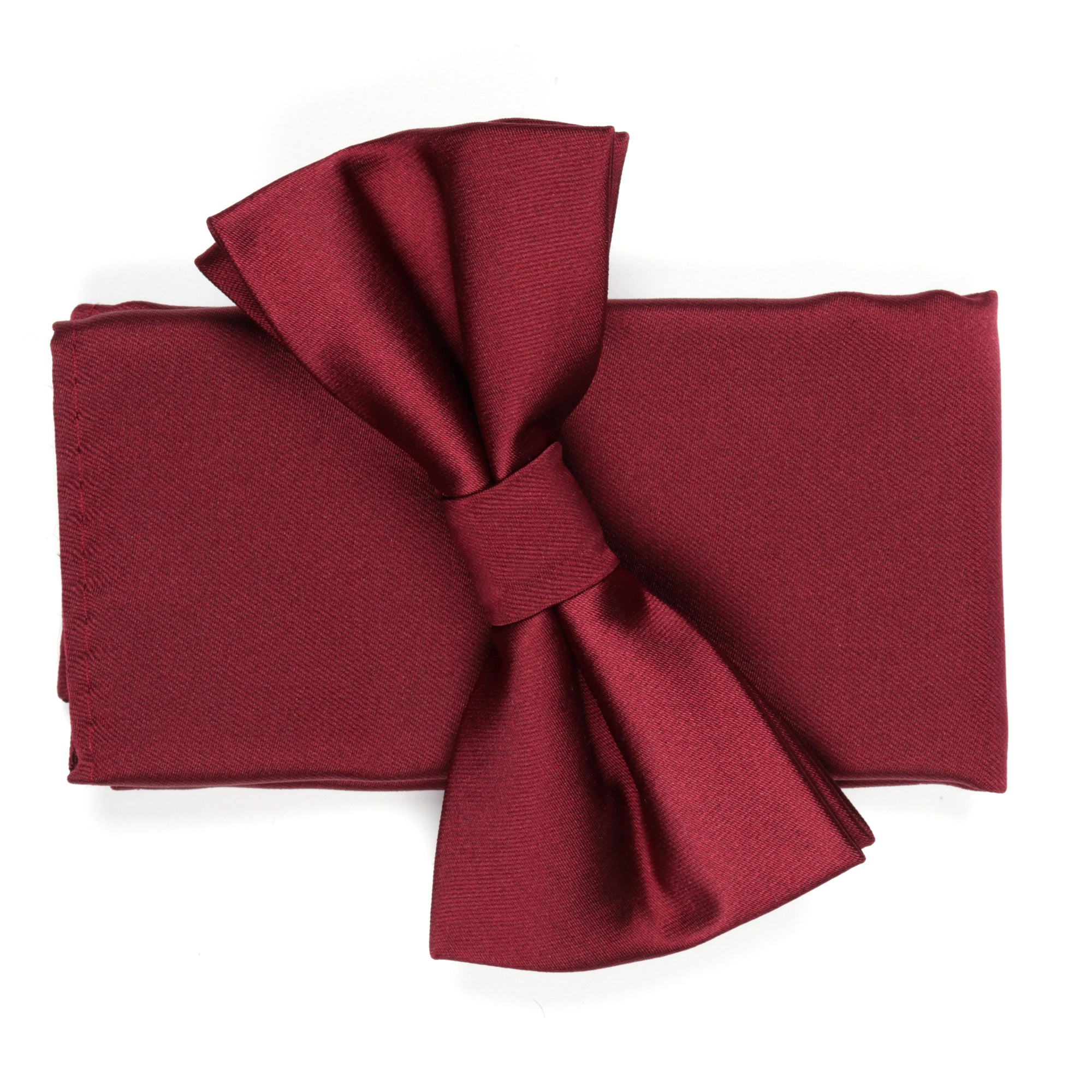 Bow Tie With Matching Pocket Square in Burgundy