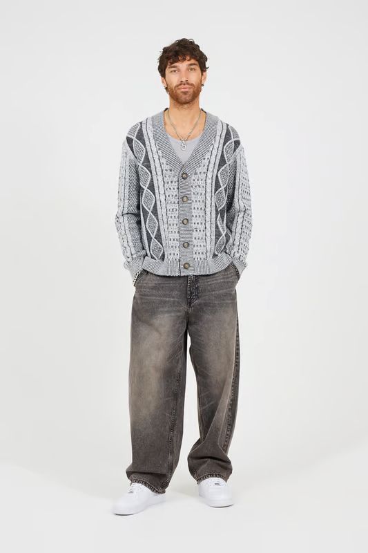 Ashbery Oversized Cardigan in Charcoal