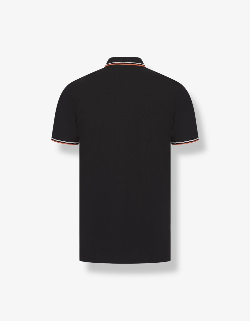 Cosmo Pique Polo T-Shirt in Black