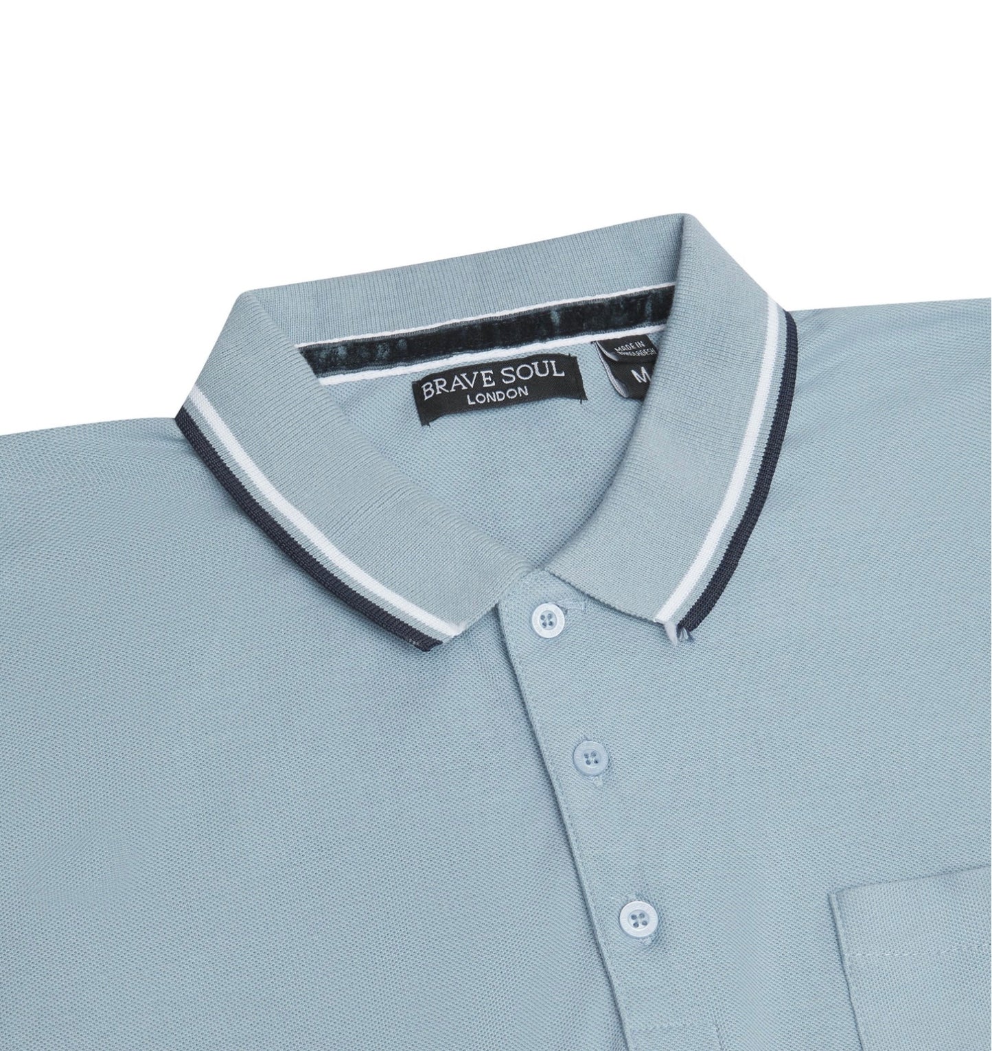 Cosmo Pique Polo T-Shirt in Steel Blue