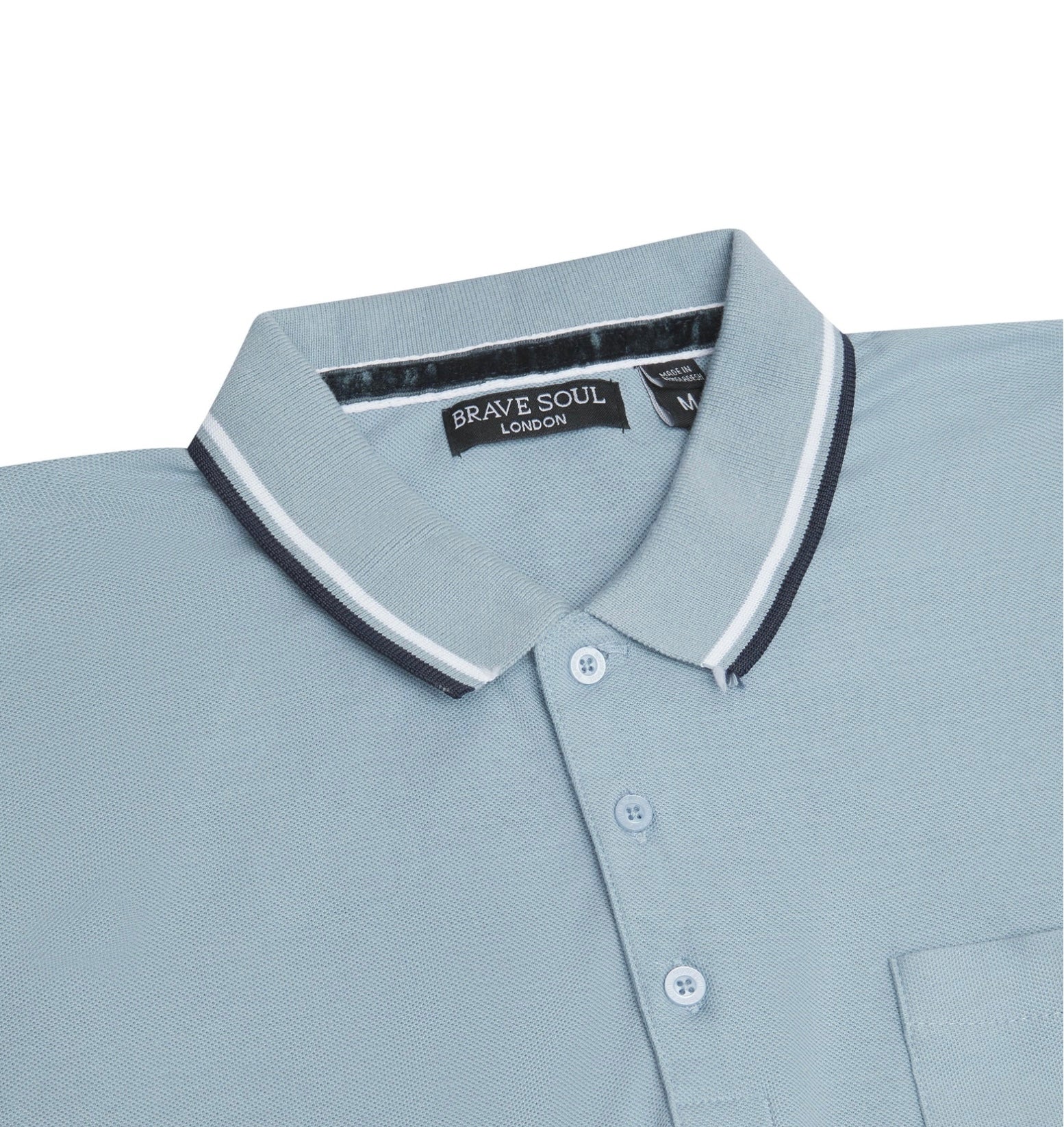 Cosmo Pique Polo T-Shirt in Steel Blue