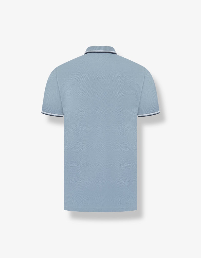 Cosmo Pique Polo T-Shirt in Steel Blue