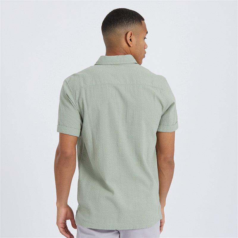 Gilles Cotton Textured Shirt in Mint