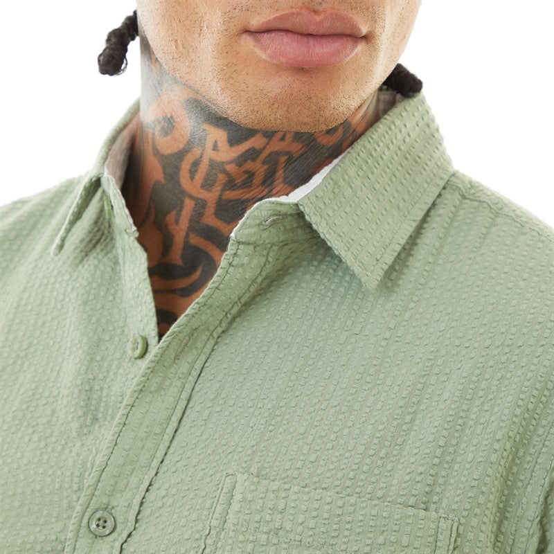 Gilles Cotton Textured Shirt in Mint