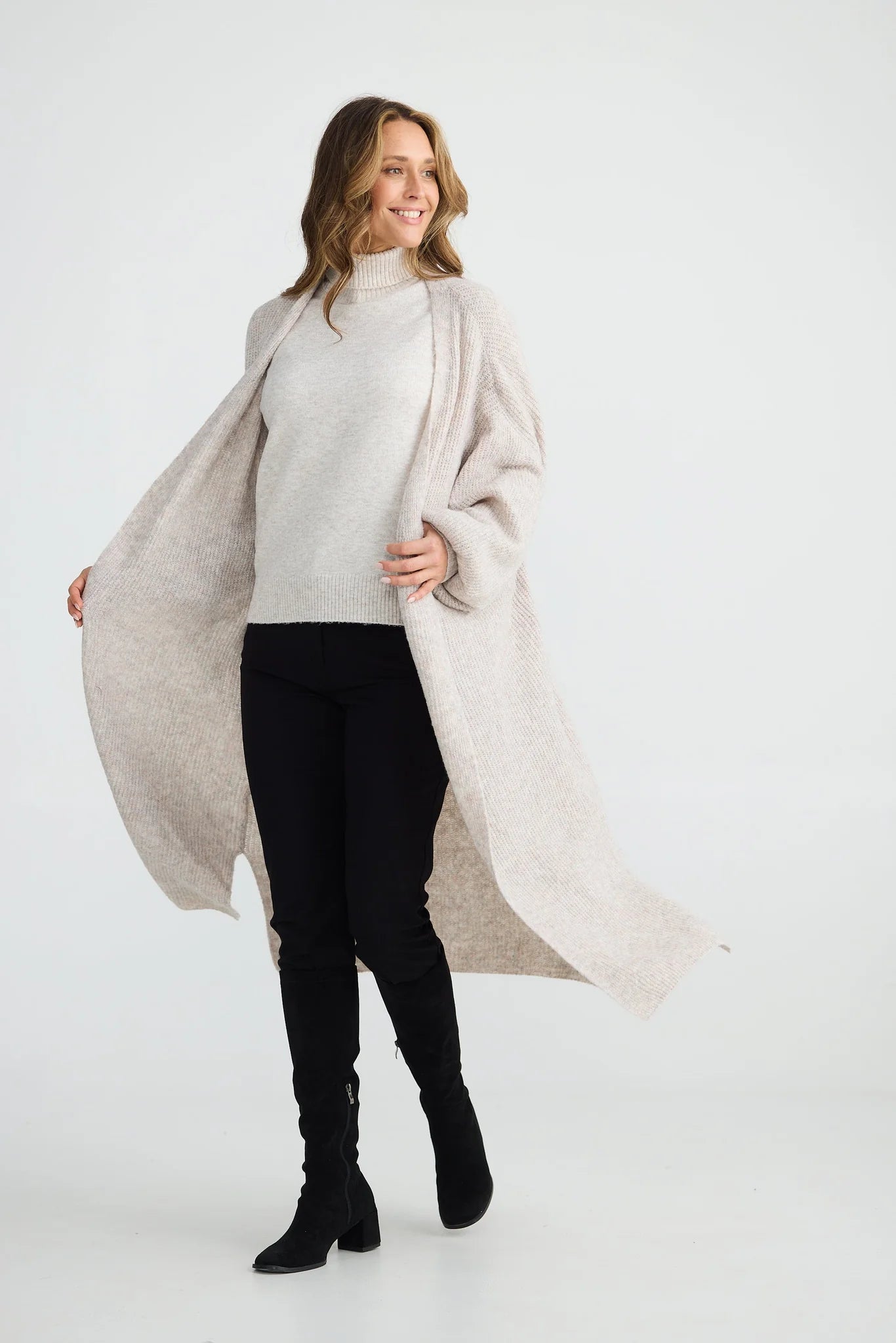 Bentley Long Cardigan in Grey
