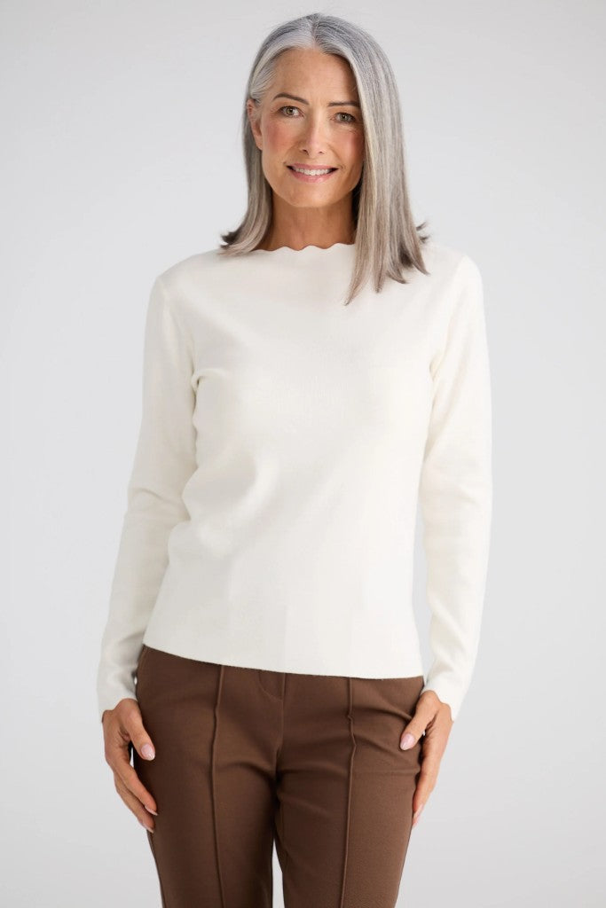 Jaden Knit Sweater Top in White