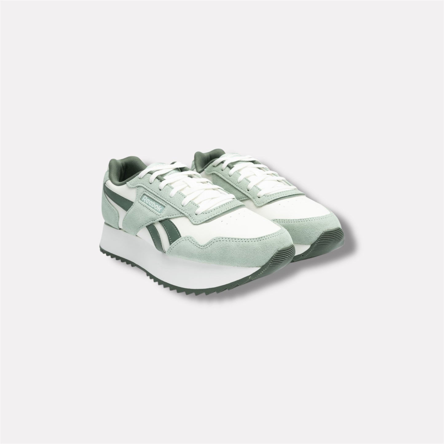 Glide Ripple Double Sneaker in Chalk / Hybrid Green / Breakaway Green