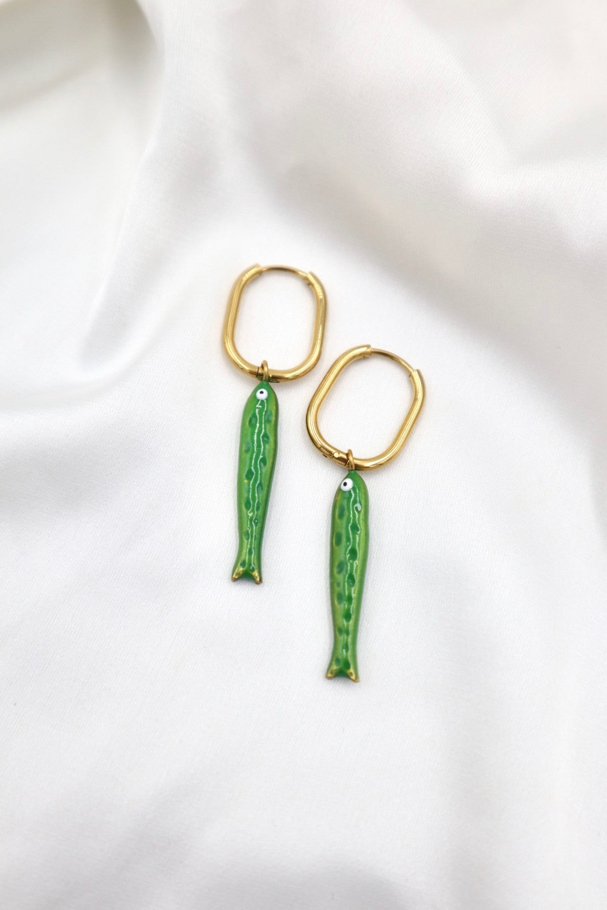 Chiada Charm Hoops in Green Sardine
