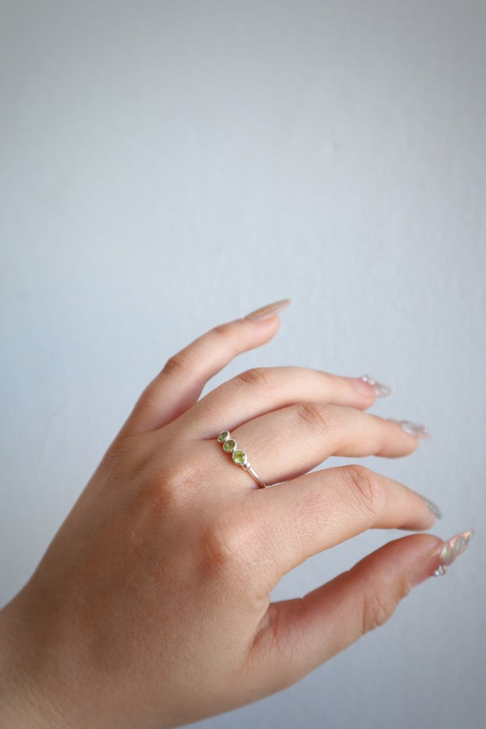 Sterling Silver Colleen Faceted Peridot Ring