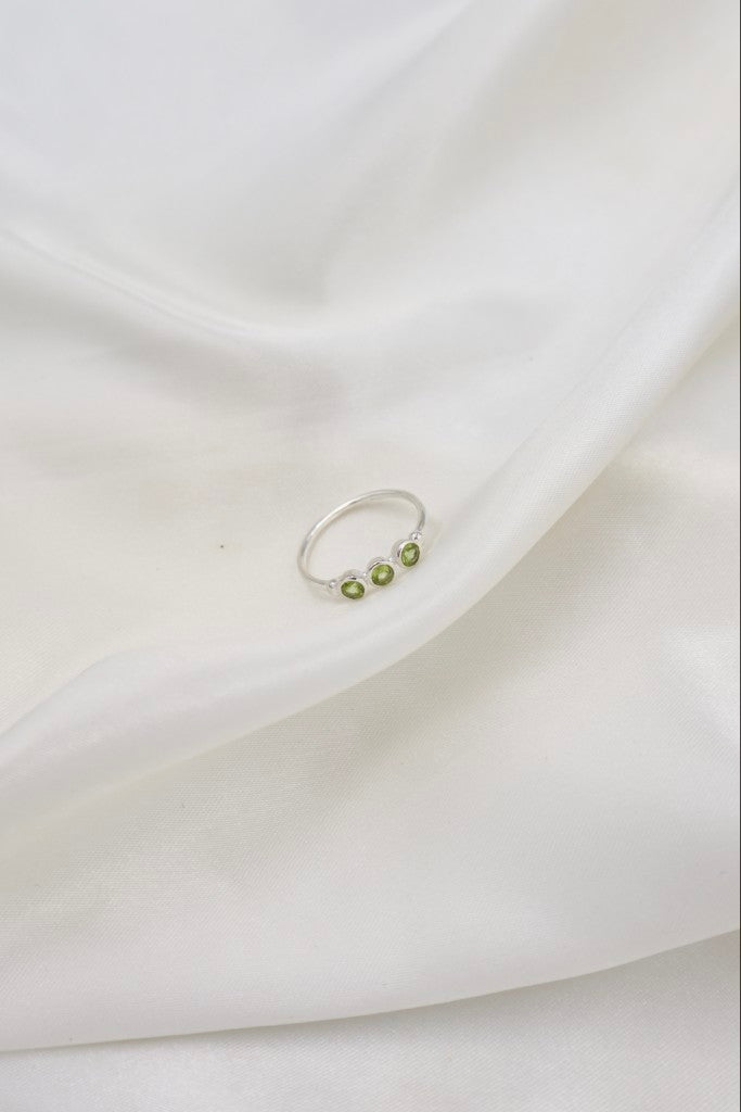 Sterling Silver Colleen Faceted Peridot Ring