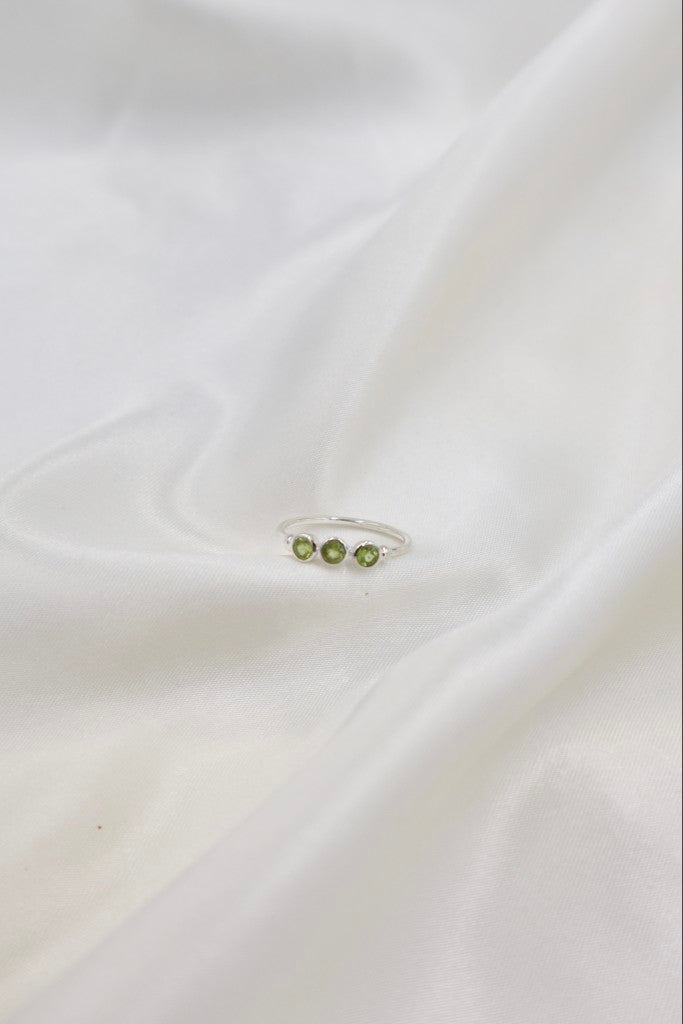 Sterling Silver Colleen Faceted Peridot Ring