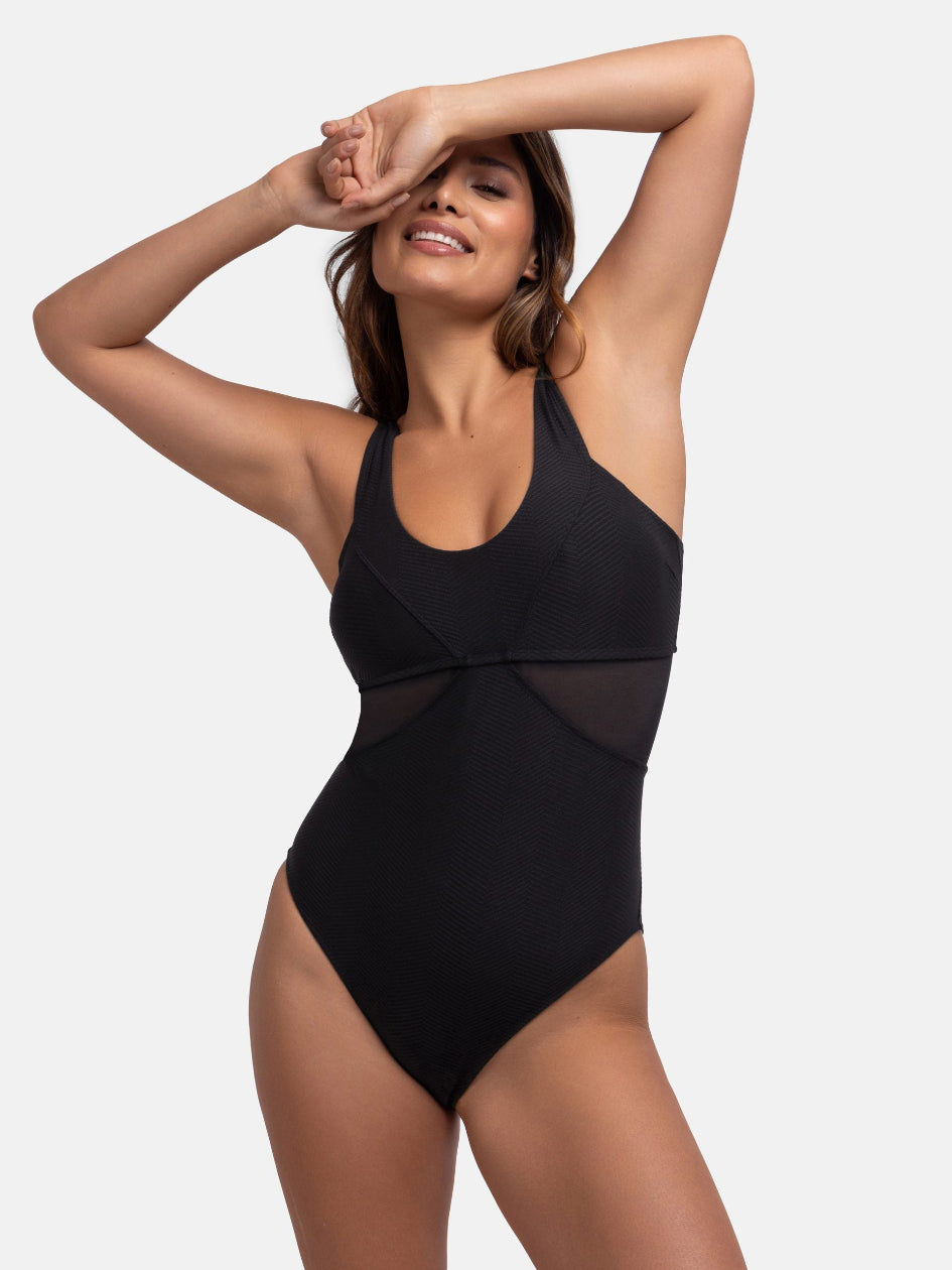 Saint Tropez Shaping One Piece Swimsuit in Black