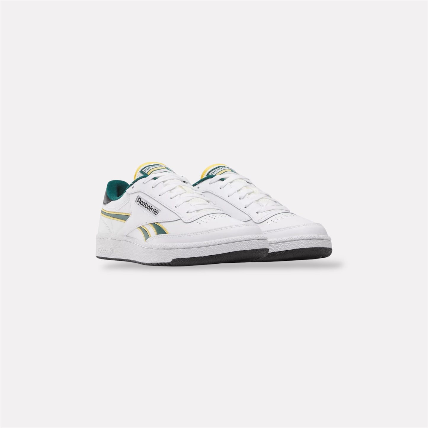 Club C Revenge Sneakers in White / Fierce Gold / Collegiate Green