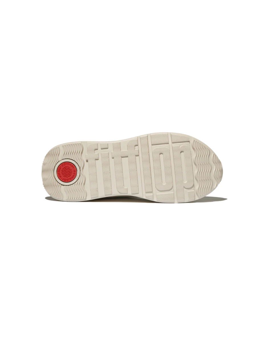 F-Mode Leather / Suede / Metallic Sneaker in White & Platino