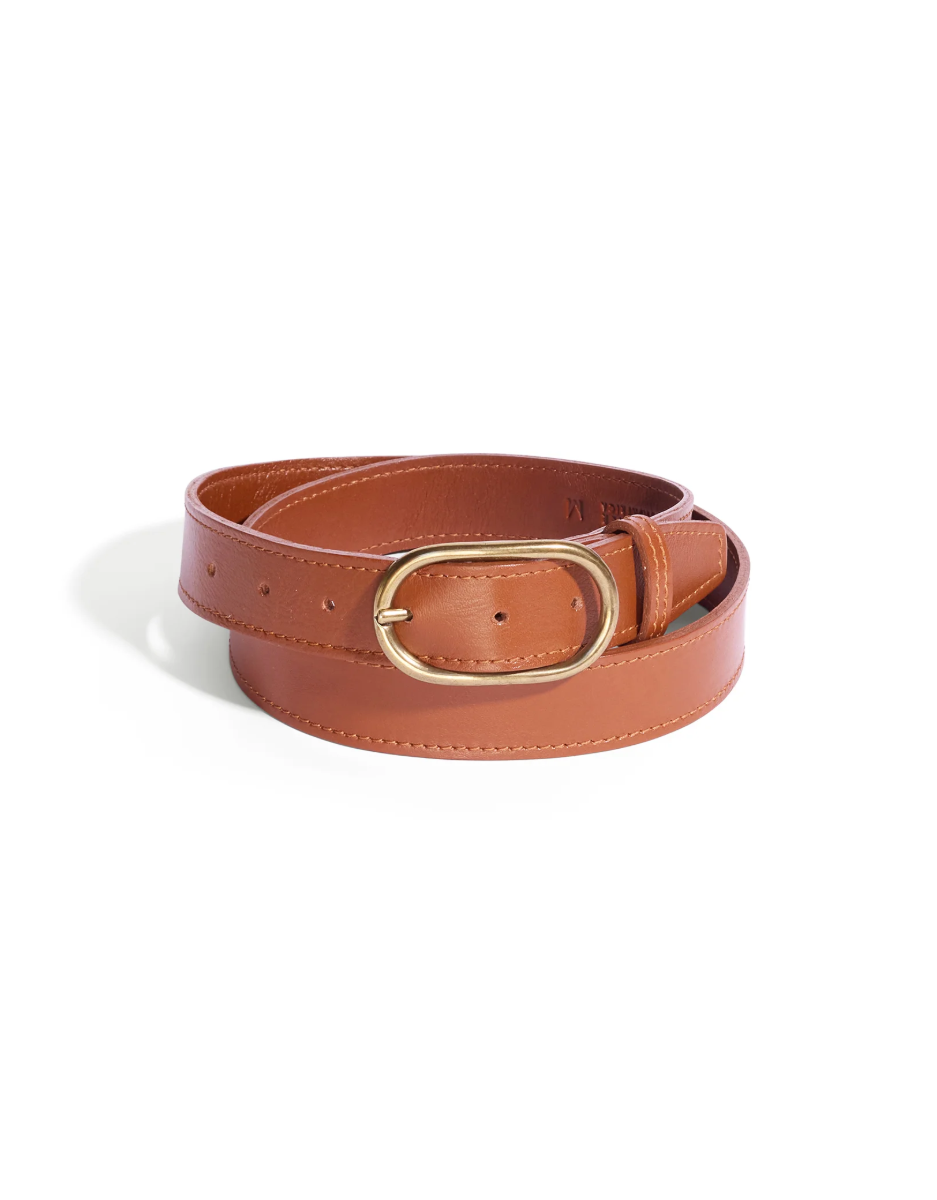 Oval Big Sis Leather Minimalist Belt
