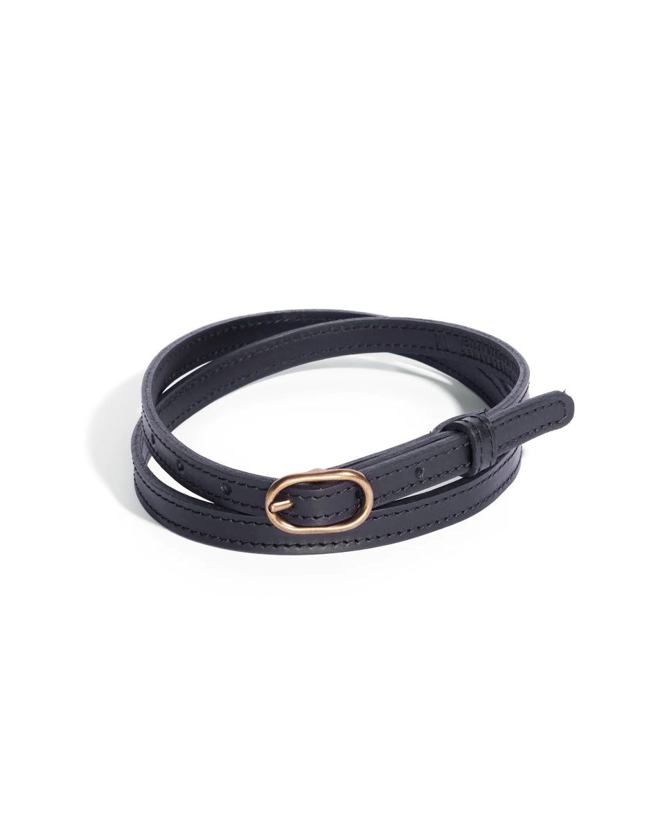Oval Skinny Sis Leather Boyfriend Belt