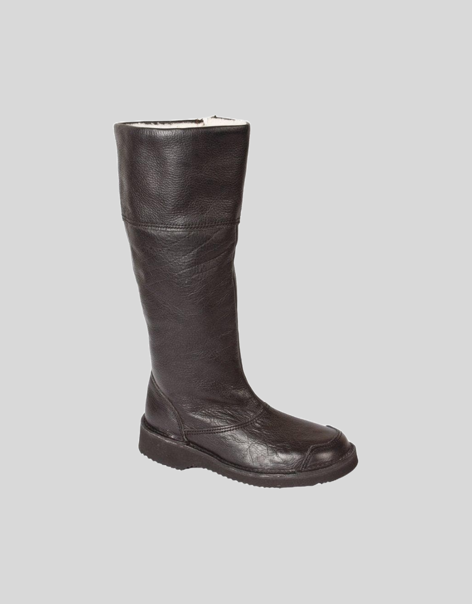 Corina Wool Lined Soft Leather Boot in Bundu Black