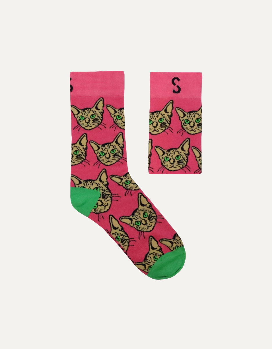 Pink Kitty Bamboo Socks