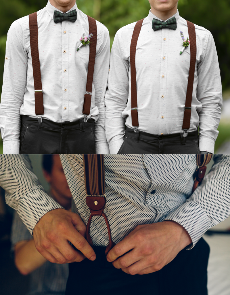 4 Clip Braces / Suspenders in Khaki