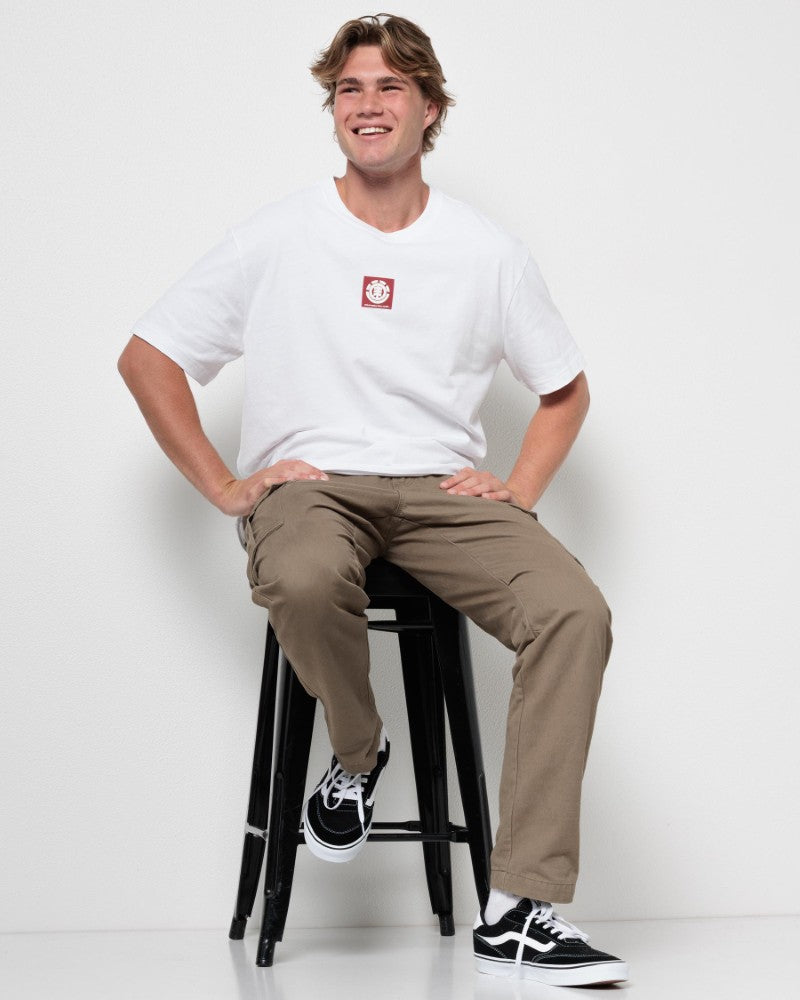 Square Logo SS Tee in Optic White