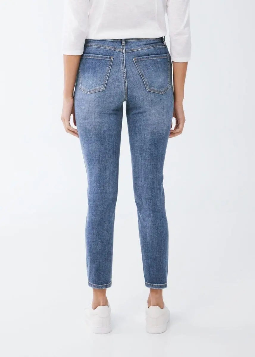 Olivia Medium Wash Eco Crosshatch Slim Ankle