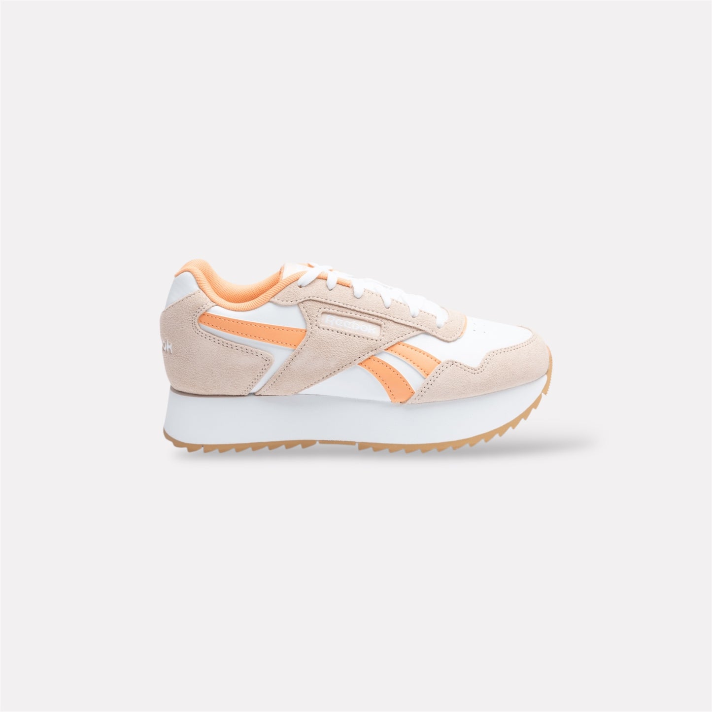 Glide Ripple Double Sneaker in White / Bleached Peach / Sunkissed Orange