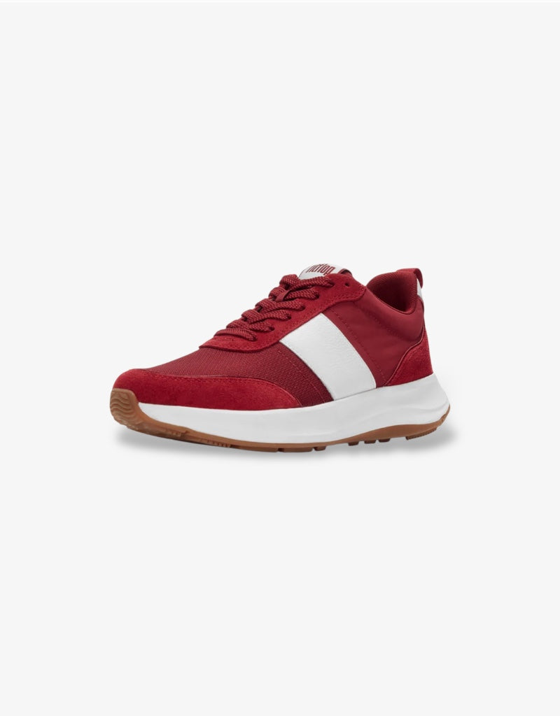 F-Mode Flow Fabric / Suede Sneaker in Burnt Berry