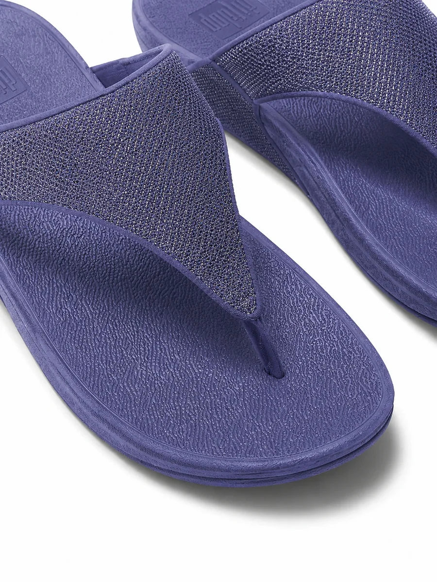 Lulu Shimmerglitz Textured Glitzy Sandals in Nightfall Blue