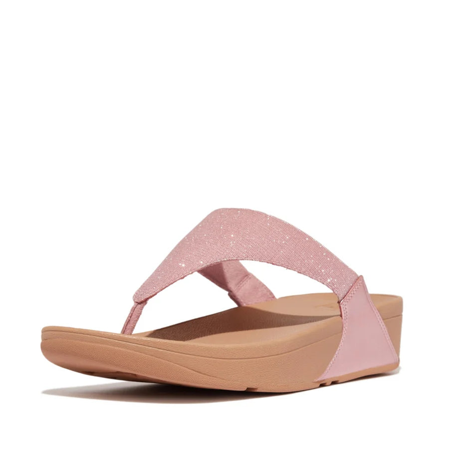 Lulu Shimmerlux Metallic Sandals in Soft Blush