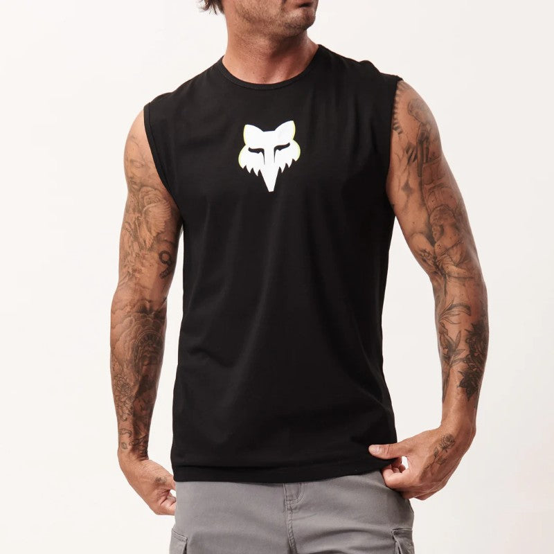Fox Image Head Vest in Black