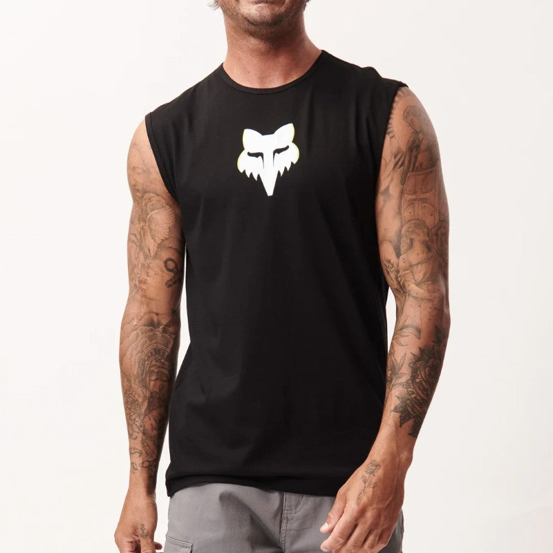Fox Image Head Vest in Black