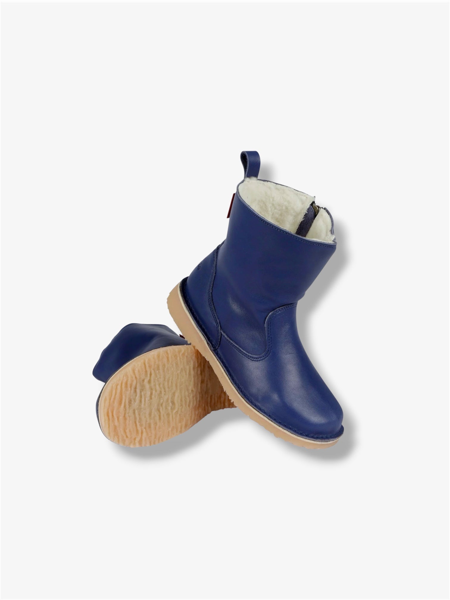 Dalebrook Wool-Lined Leather Boot in Cobalt Blue