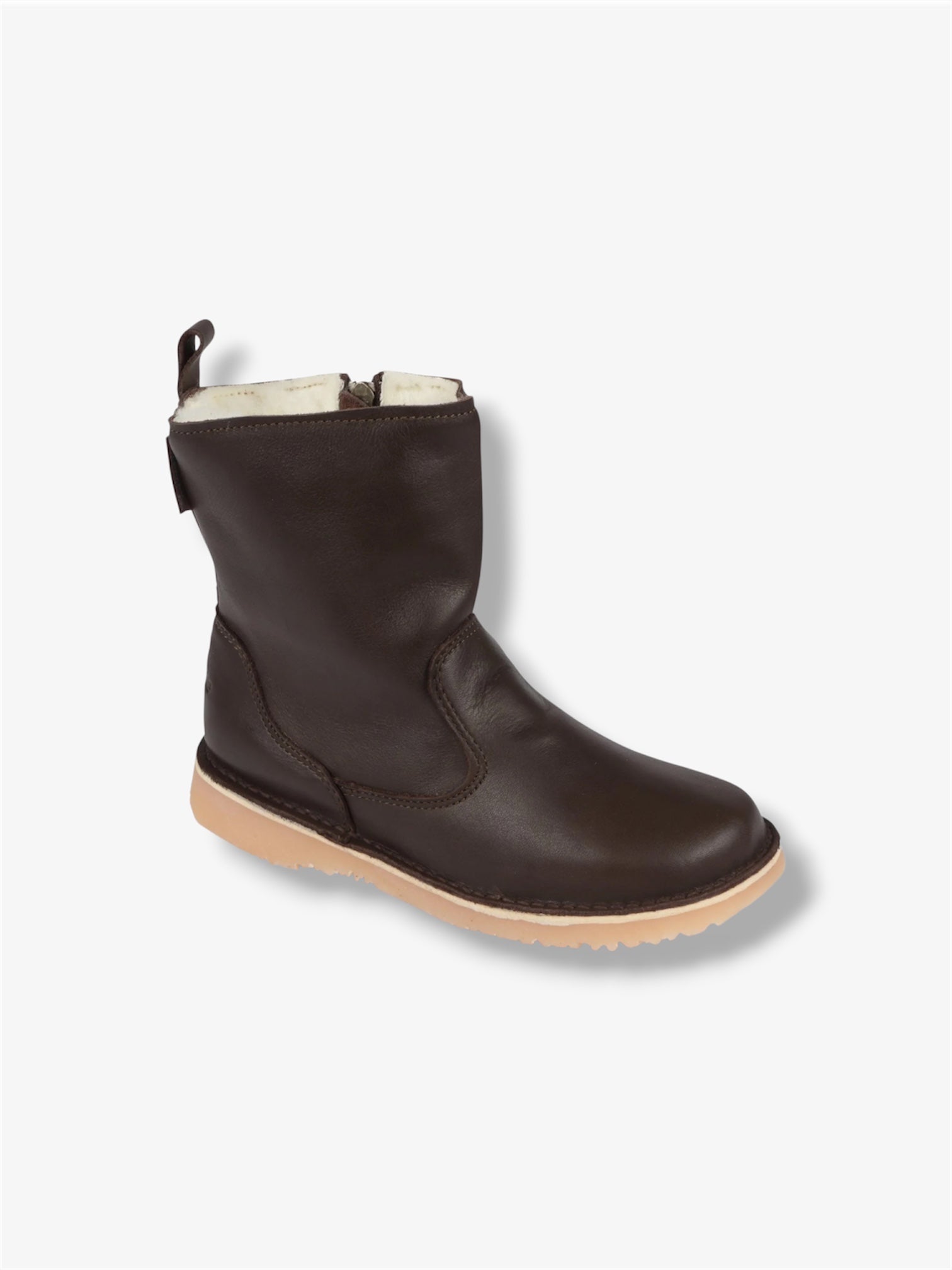 Dalebrook Wool-Lined Leather Boot in Milled Waxy Brown