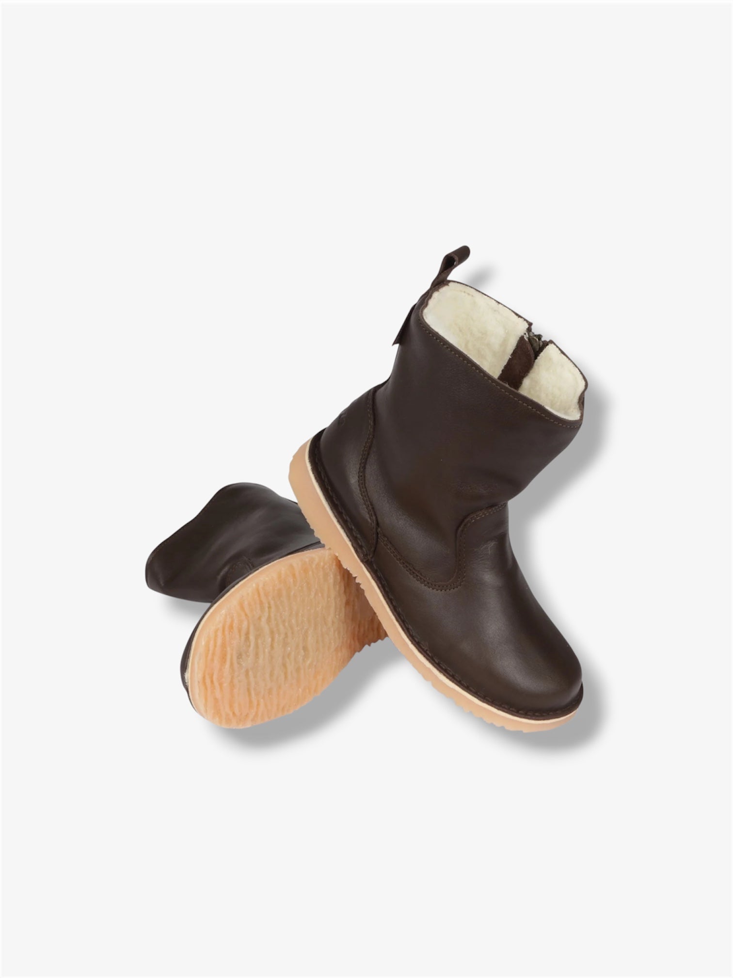 Dalebrook Wool-Lined Leather Boot in Milled Waxy Brown