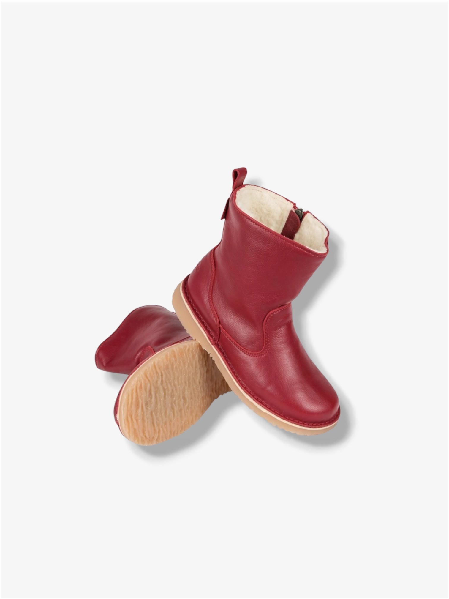 Dalebrook Wool-Lined Leather Boot in Aniline Ruby Red