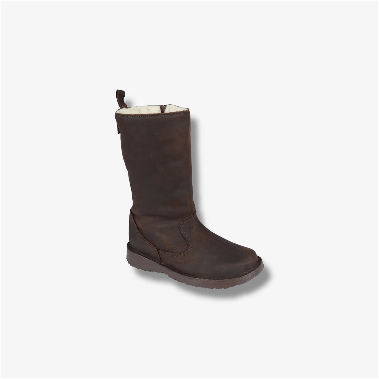 Sutherland Wool-Lined Premium Leather Boot in Milled Waxy Brown