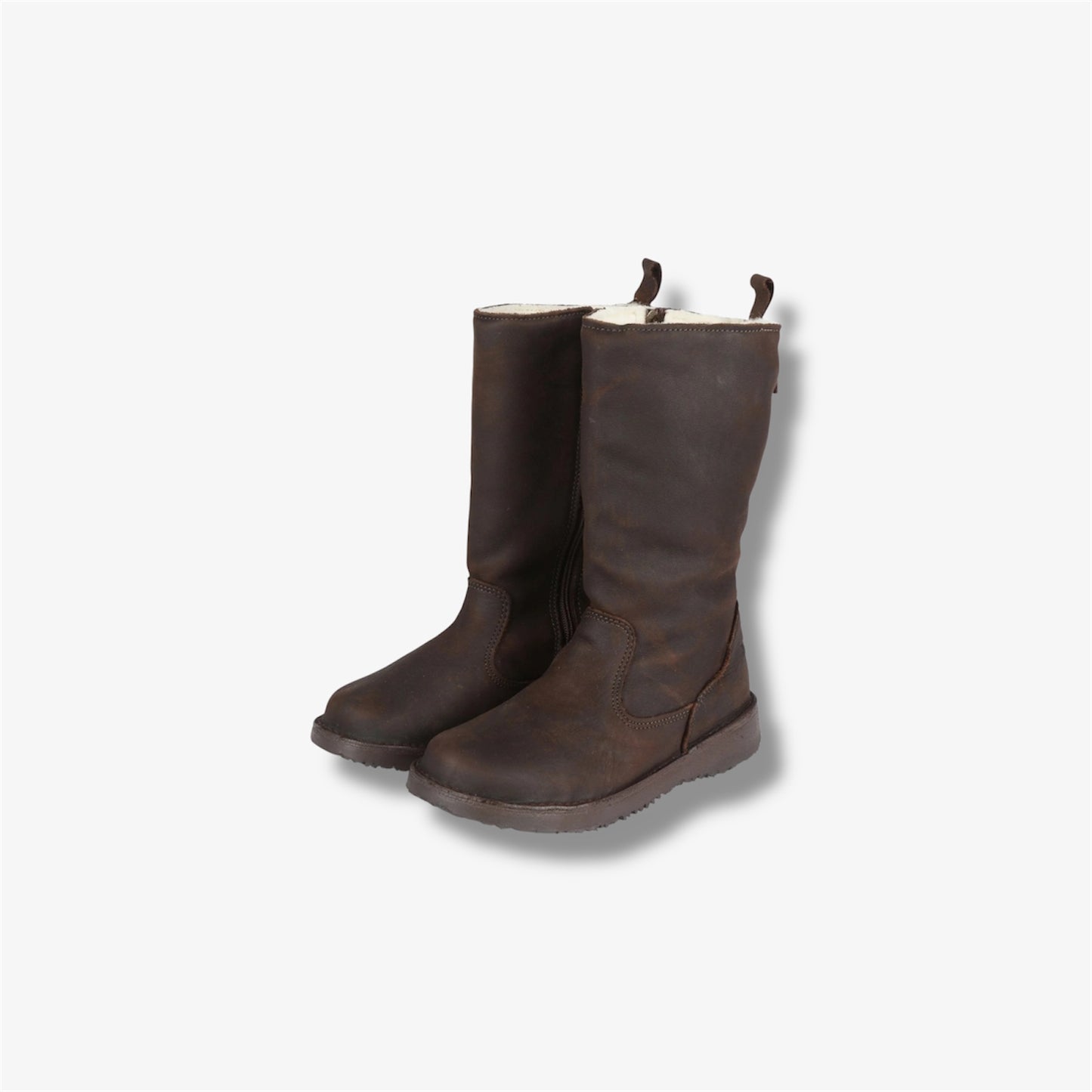 Sutherland Wool-Lined Premium Leather Boot in Milled Waxy Brown