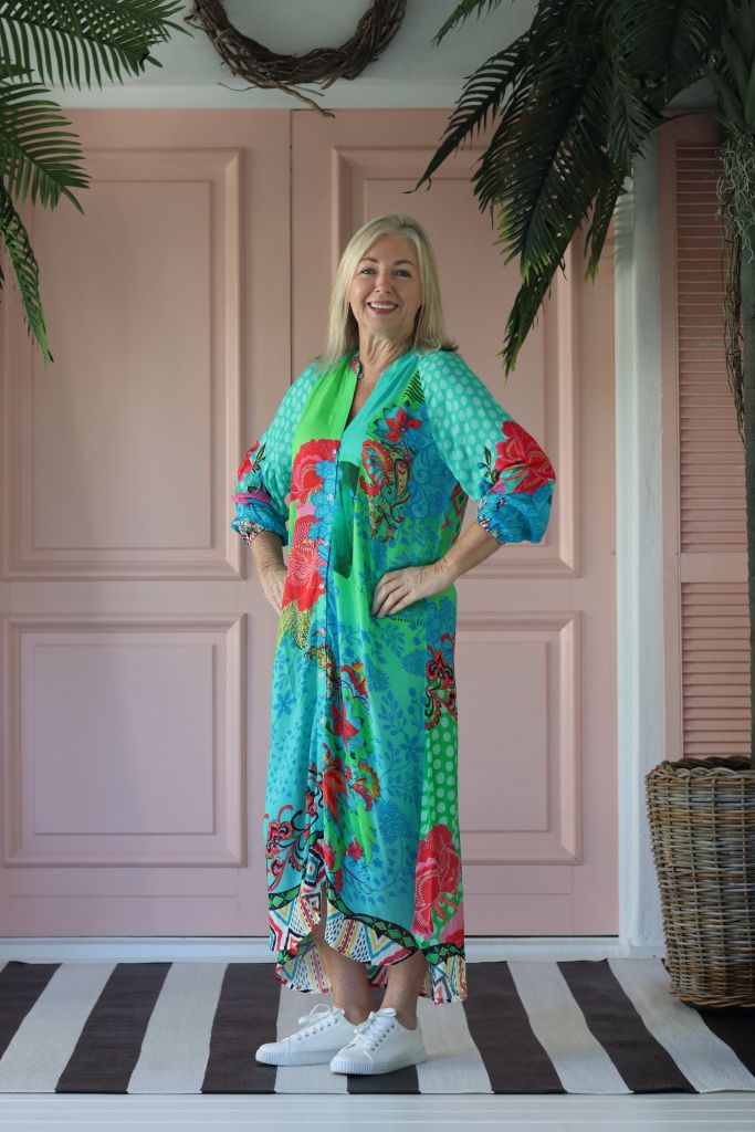 Arlene Raglan Dress in Lime