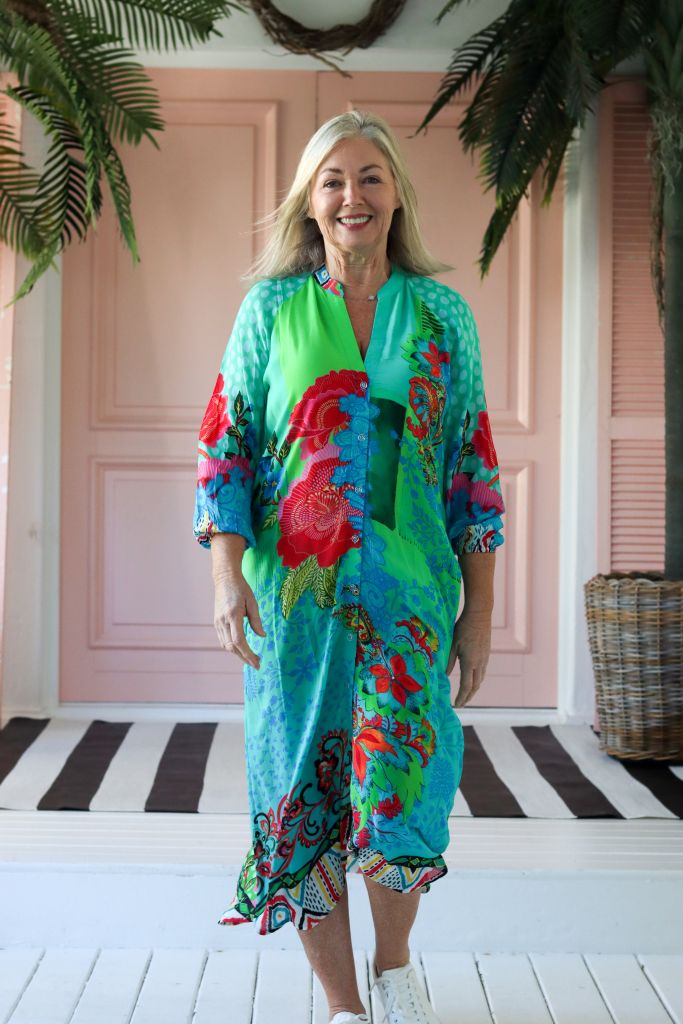 Arlene Raglan Dress in Lime