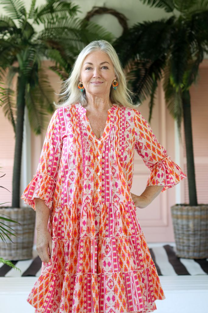 Athens Boho Dress in Pink & Orange