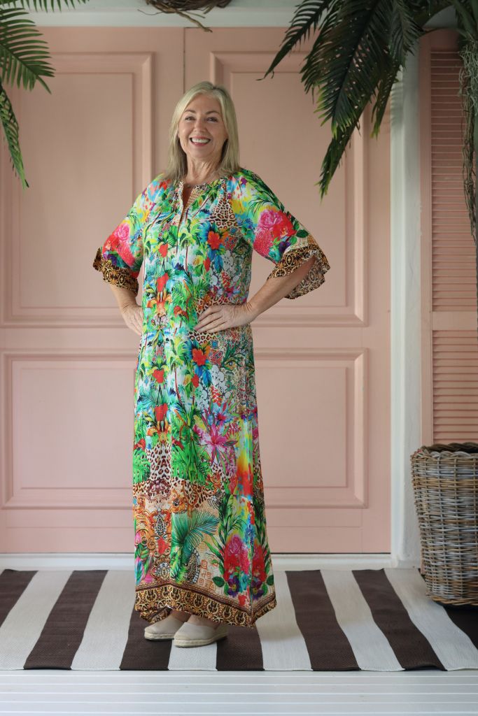 Ava Dress in Green Jungle