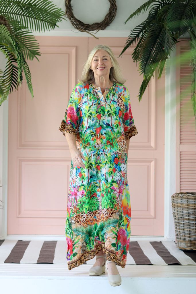 Ava Dress in Green Jungle