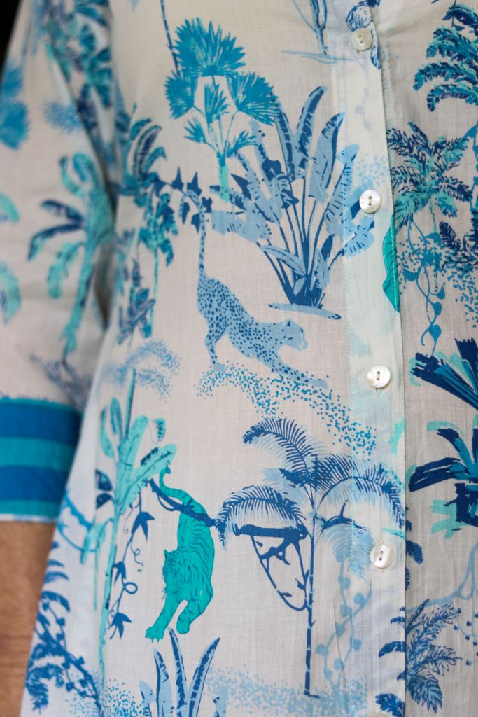 Danica Shirt Dress in Blue & White