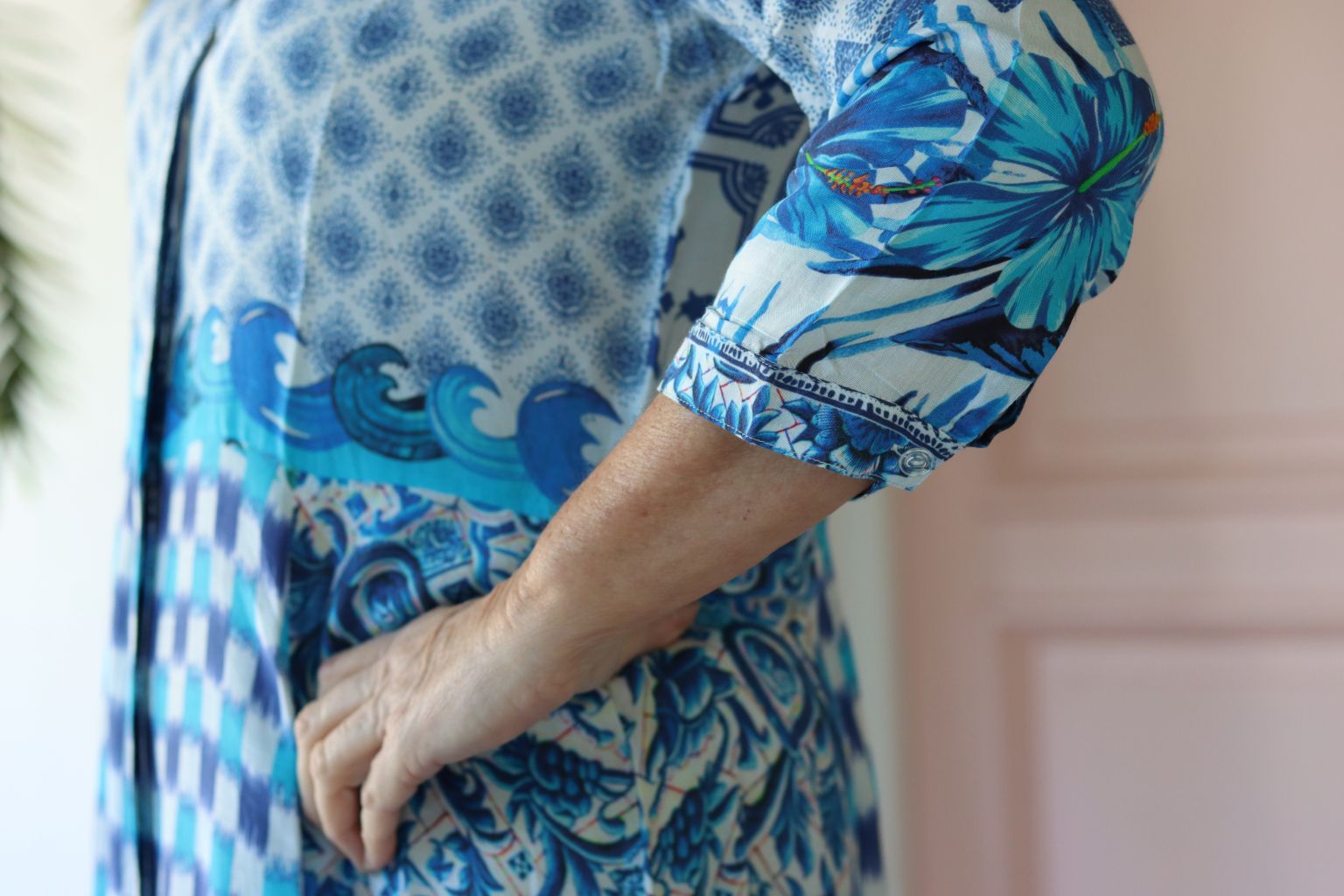 Gina Shirt Dress in Blue Print