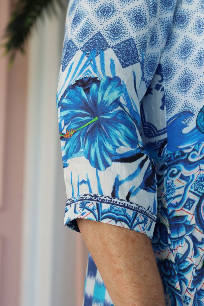 Gina Shirt Dress in Blue Print